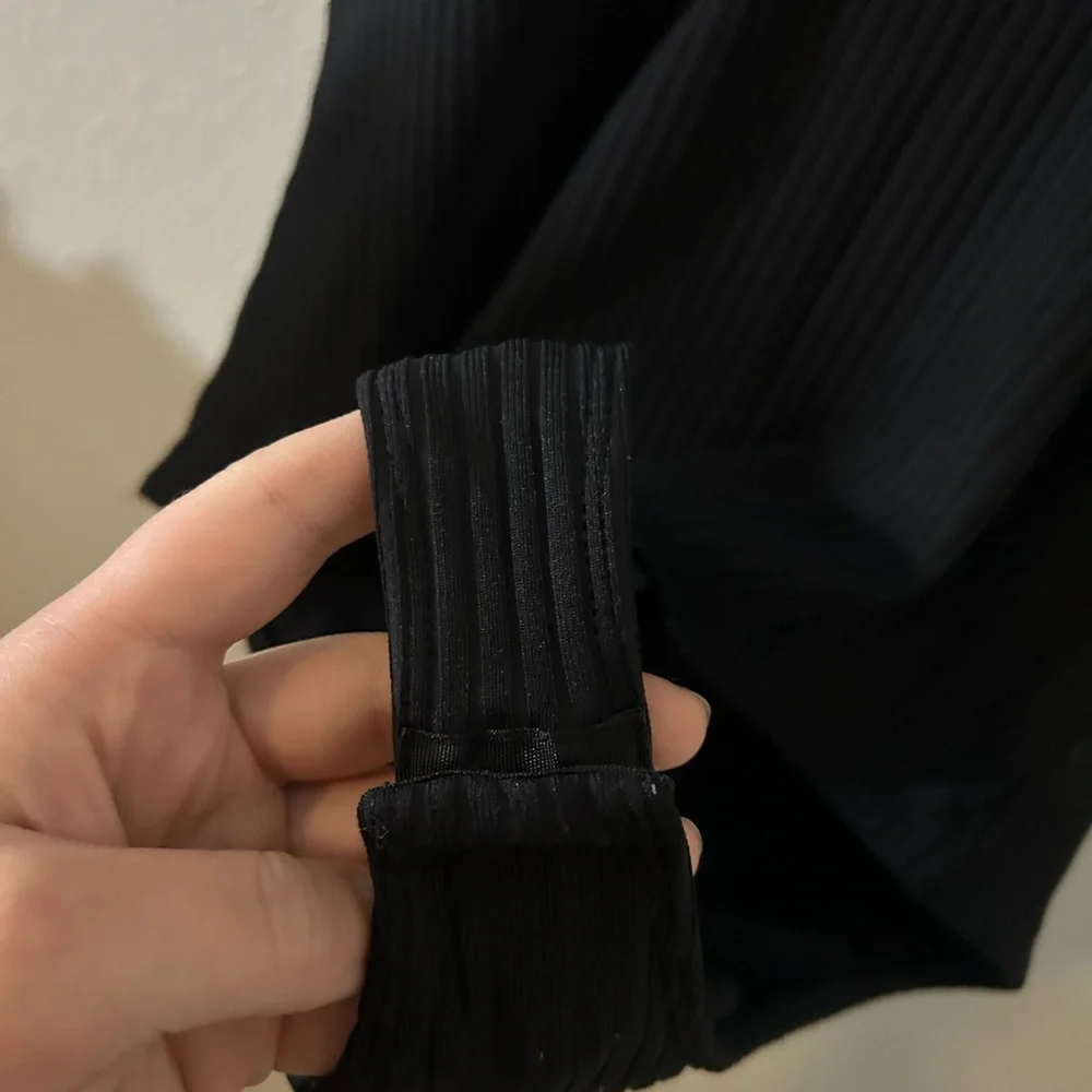 victoria’s secret sports black bodysuit one piece swimsuit ribbed scoop back - Picture 6 of 7